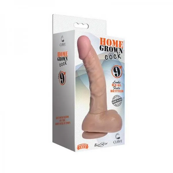 Curve Novelties Home Grown 9 Inches Bioskin Cock Vanilla Beige Dildos Curve Novelties Home Grown 9 Inches Bioskin Cock Vanilla Beige Dildos