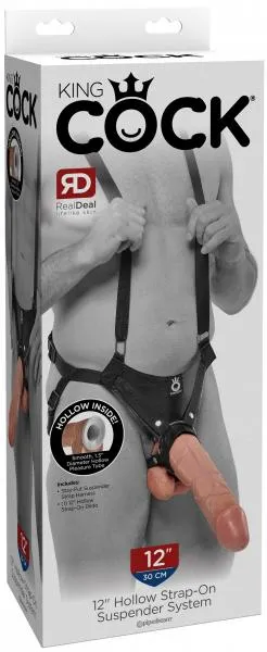 King Cock Dildos King Cock 12 Inches Hollow Strap On Suspender Beige King Cock Dildos King Cock 12 Inches Hollow Strap On Suspender Beige