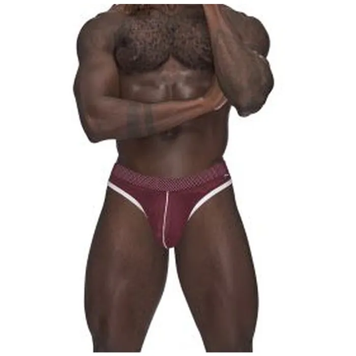 Male Power Male Sex Toys Male Power Sport Mesh Thong Burgundy