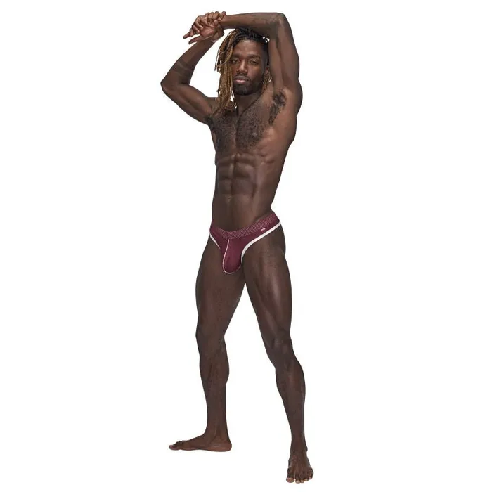 Male Power Male Sex Toys Male Power Sport Mesh Thong Burgundy