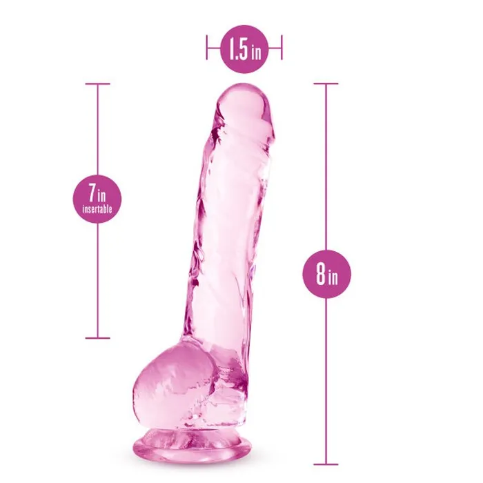 Naturally Yours Female Sex Toys Naturally Yours 8 Crystaline Dildo Rose