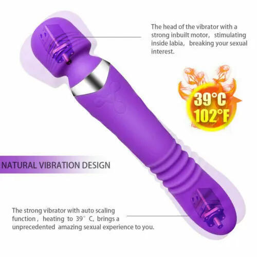 OOTYEMO Male Sex Toys Double Head Vibrating Heating Telescopic Plug
