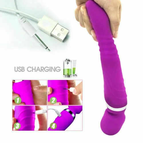 OOTYEMO Male Sex Toys Double Head Vibrating Heating Telescopic Plug