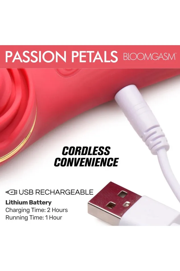 Passion Petals 10X Silicone Suction Rose Vibrator Red Sd Vibrators