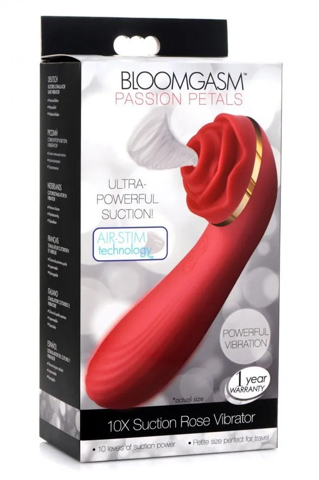 Passion Petals 10X Silicone Suction Rose Vibrator Red Sd Vibrators