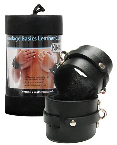Restraints Kinklab Leather Wrist Cuffs Black Stockroom