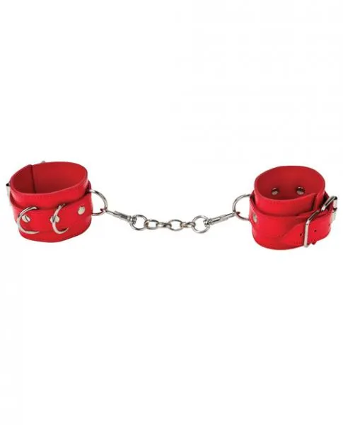 Restraints Ouch Ouch Leather Cuffs Red