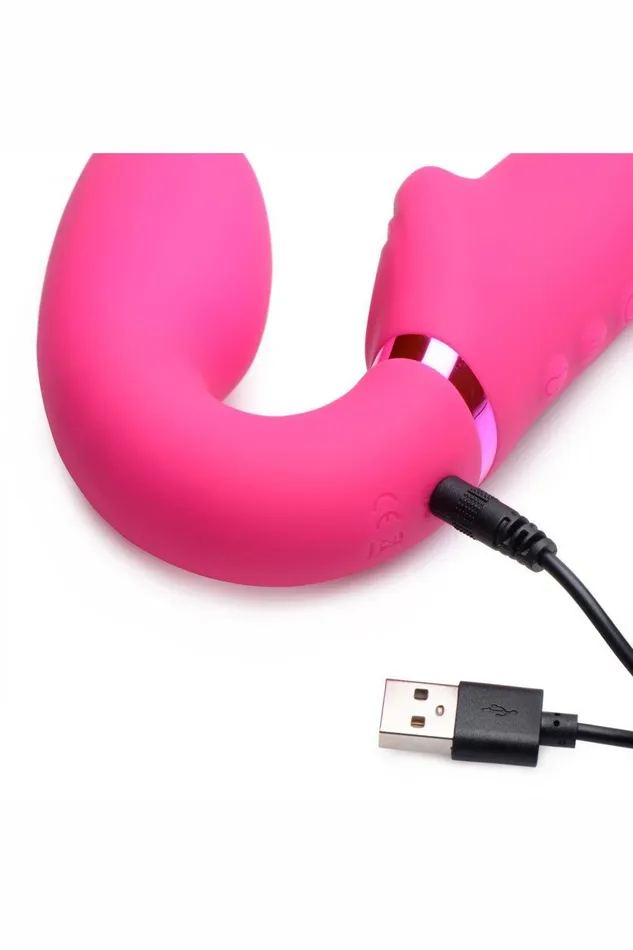 Sd Female Sex Toys 10X Remote Control GPulse Inflatable Strapless Strapon Pink