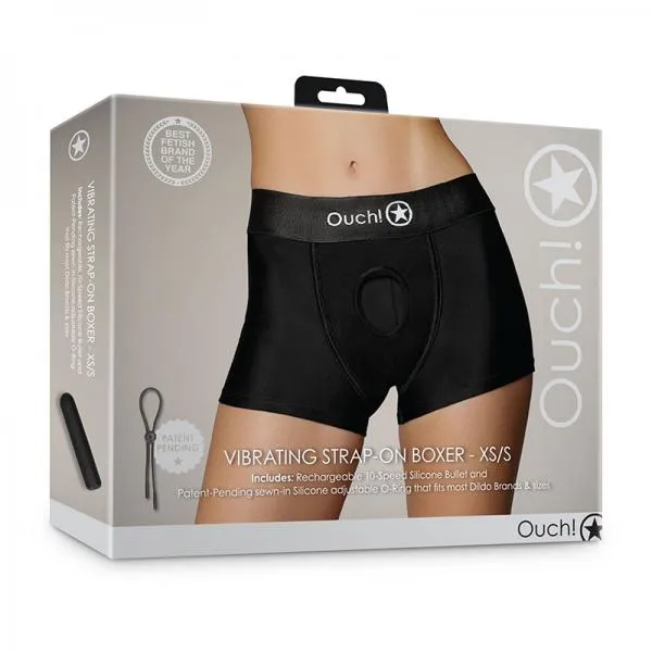 Seductucom Anal Shots Ouch Vibrating Strap On Boxer Black XsS