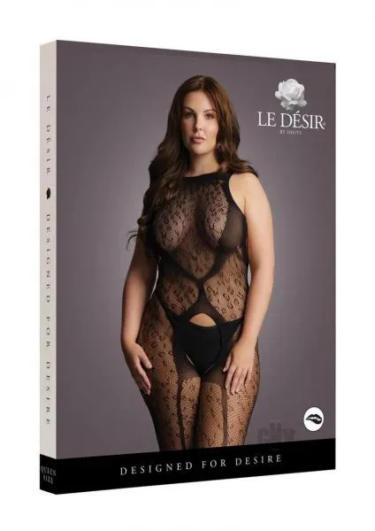 Shots Bodystockings Playsuits Crotchless Leopard Bodystocking Qn Blk