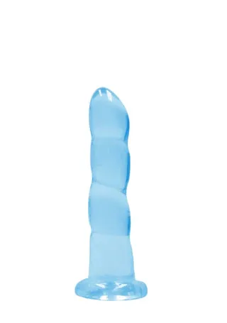 Shots Toys Female Sex Toys Realrock Crystal Clear Non Realistic Dildo With Suction Cup 7 17cm Blue