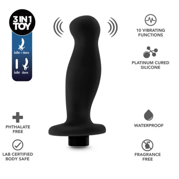Anal Adventures Platinum Silicone Vibrating Prostate Massager 02 Blush Novelties Male Sex Toys