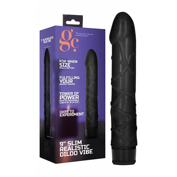 Shots Toys Vibrators GC 9 Slim Realistic Vibe Black 229 cm Vibrator