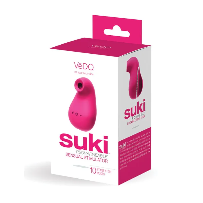 VEDO Vibrators Suki Sonic Suction Rechargeable Vibrator Foxy Pink