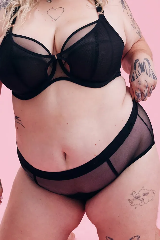 Le Pop Lingerie Female Sex Toys The Female Company Hipster Mesh Ultra Strong Period Panty Black