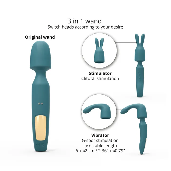 Revolution 3 in 1 Wand Massager with Attachments Revolution Love to Love Female Sex Toys