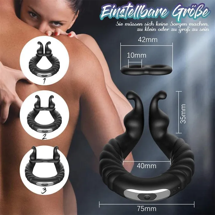 AH Male Sex Toys AH Snail Vibrating Penis Ring USB Rechargeable Cock Ring for Enhanced Pleasure