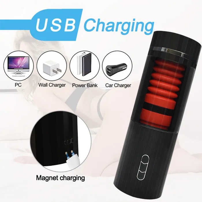 HC Male Sex Toys HC Intelligent Auto Telescopic Deep Throat Vibrating Male Masturbator Cup