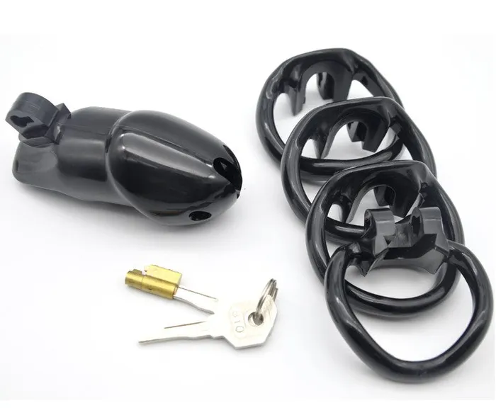 Imprison Bird Male Chastity Device Penis Cage Short Version with 4 RingsClear Imprison Bird Male Sex Toys